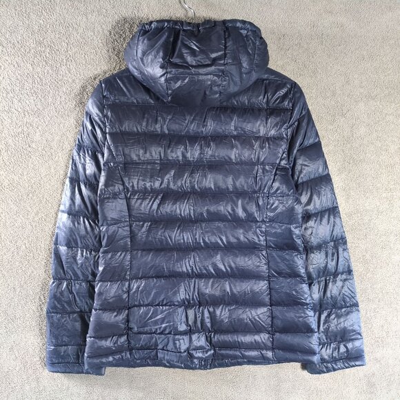 Andrew Marc Women’s Small Blue Hooded Down Puffer Jacket Packable Lightweight - Picture 2 of 10